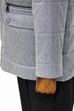 Manteau gris à capuche coupe slim pour homme TKY02