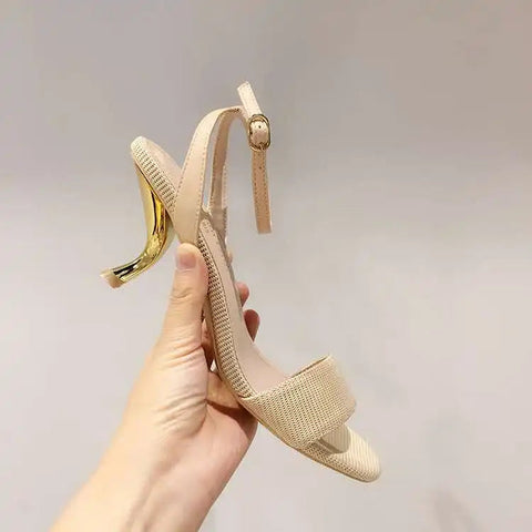 Talons aiguilles pantoufles chaussures de luxe, Sexy pour femmes GOLD MODA