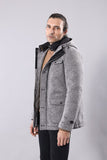 Manteau court gris à capuche pour hommes TKY02