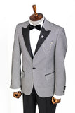 Men's Black Patterned Prom Suit TKY02