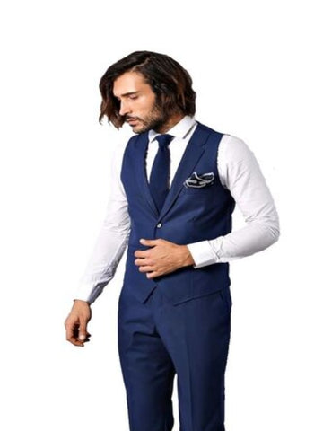 Men's Indigo Collar Vest and Trousers TKY02