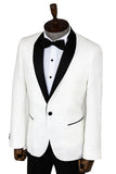 Pentagon patterned shawl lapel white suit men prom blazer TKY02