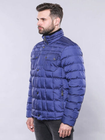 Manteau d'hiver matelassé bleu pour hommes TKY02    pas de prix