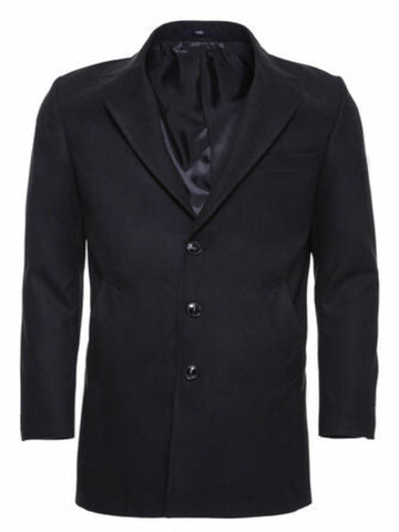 Black coat with wide and pointed collar TKY02